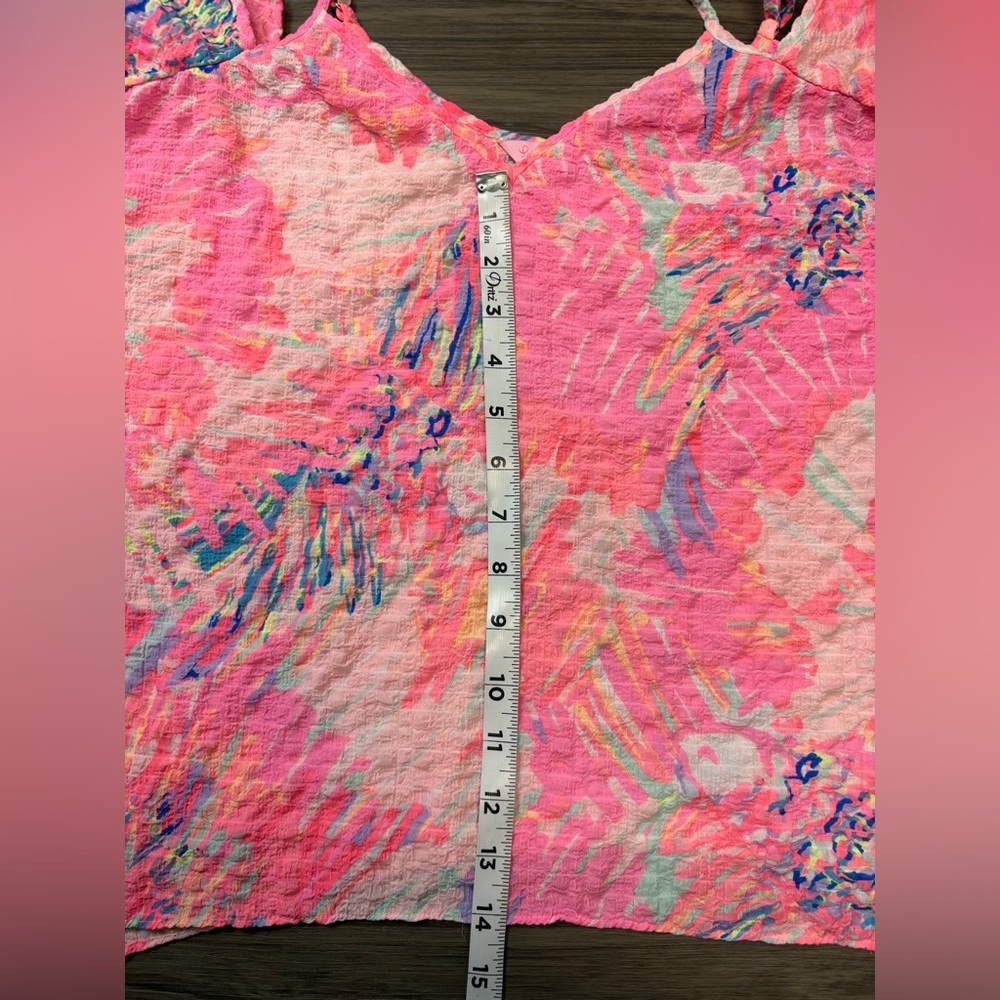Lilly Pulitzer Women XS Pink Multi Never Been Betta Cold Shoulder Aruna Top - Picture 3 of 6